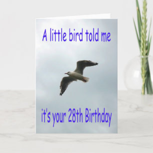 Happy 28th Birthday Flying Seagull bird Card