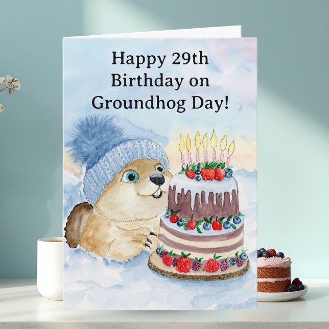  Happy 29th Groundhog Day Birthday  Card (Creator Uploaded)