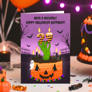 Happy 29th Halloween Birthday Spooky Cake Card
