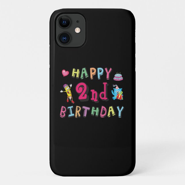 Happy 2nd Birthday. 2 year b-day. Case-Mate iPhone Case (Back)