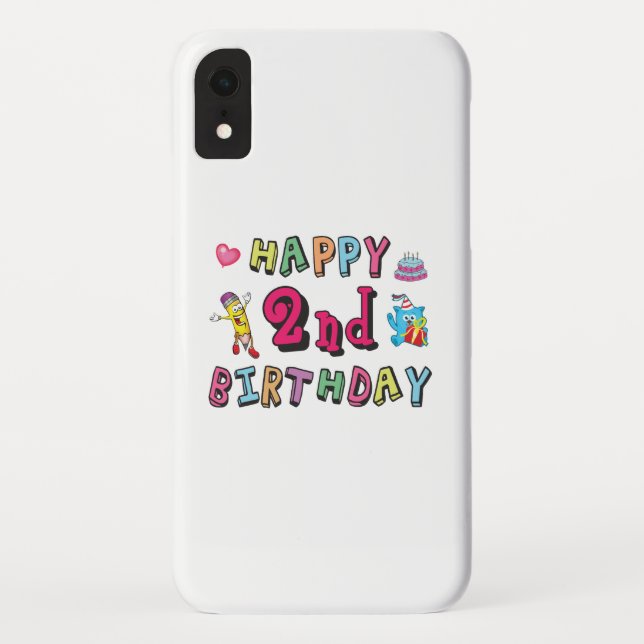 Happy 2nd Birthday. 2 year b-day. Case-Mate iPhone Case (Back)