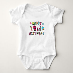 Happy 2nd Birthday 2 year b-day surprise Baby Bodysuit