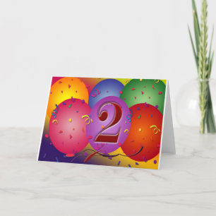 Happy 2nd Birthday Balloons Card
