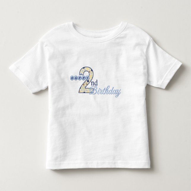 Happy 2nd Birthday Blue T-Shirt (Front)