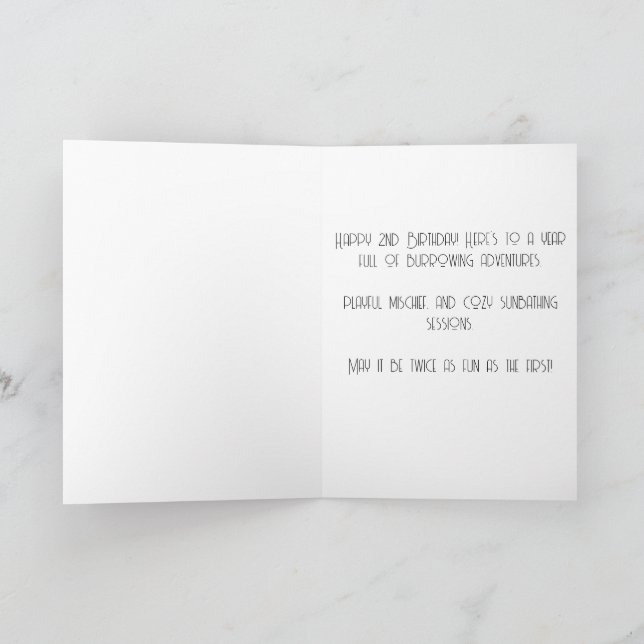 Happy 2nd Birthday Card (Inside)