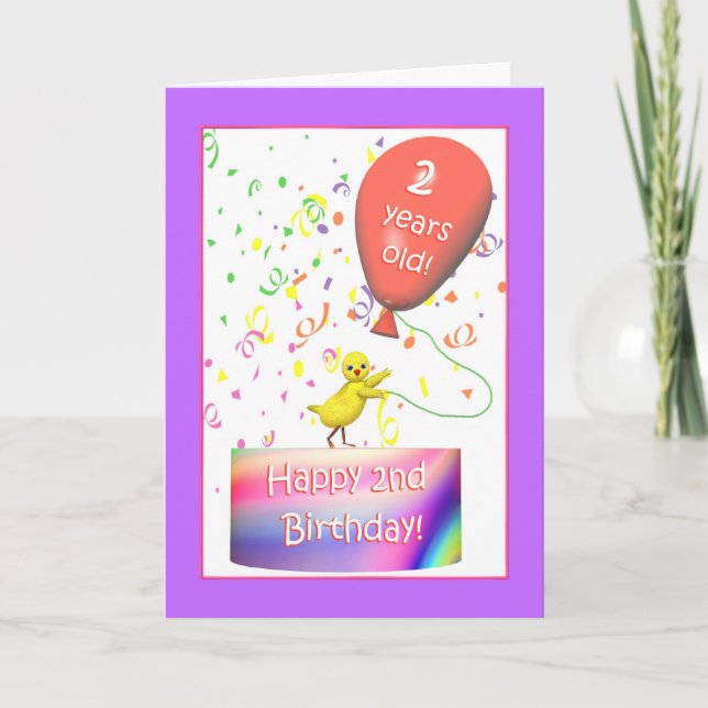 Happy 2nd Birthday Chicken Card (Front)