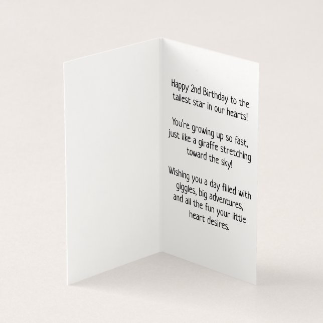 Happy 2nd Birthday - Children's Card (Inside)
