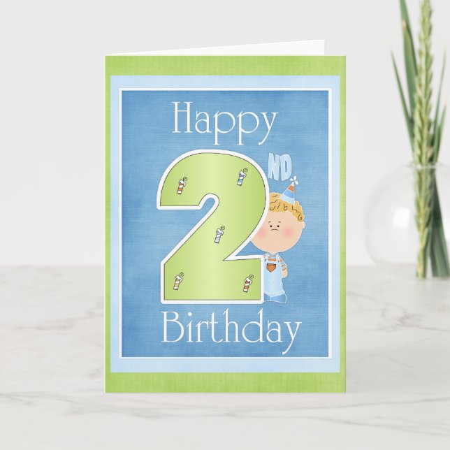 Happy 2nd Birthday Greeting Card Design 1 (Front)