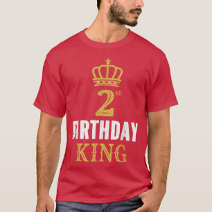 Happy 2nd Birthday King 2 Years Old Party Ideas Fo T-Shirt