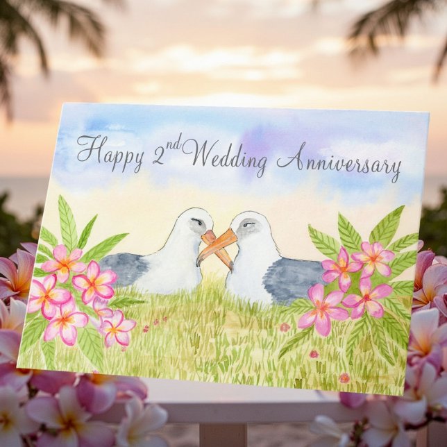 Happy 2nd Wedding Anniversary  Laysan Albatross Card (Creator Uploaded)