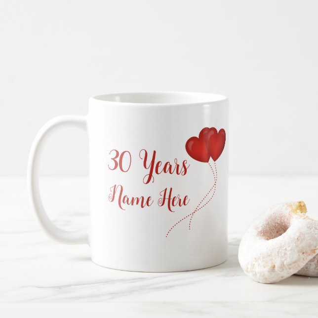Happy 30 Year Wedding Anniversary Gift  Coffee Mug (With Donut)