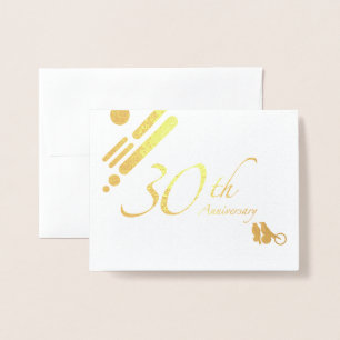 Happy 30th Anniversary Mod Birds Foil Card