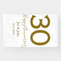 Happy 30th anniversary name date golden bold lette