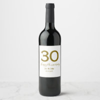 Happy 30th anniversary name date golden bold lette