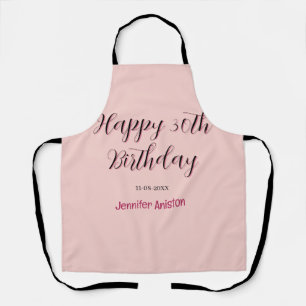 Happy 30th birthday add name date stylish simple apron