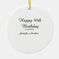 Happy 30th birthday add name date stylish simple