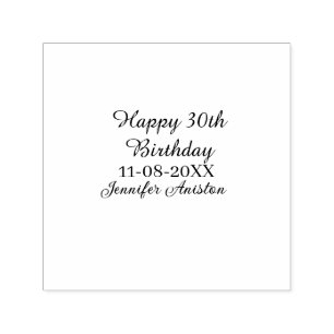 Happy 30th birthday add name date stylish simple self-inking stamp