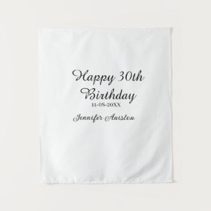 Happy 30th birthday add name date stylish simple  tapestry