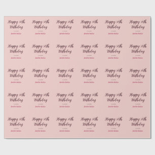 Happy 30th birthday add name date stylish simple  wrapping paper