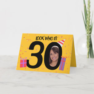 Happy 30th Birthday Big 30 Picture Frame Holiday Card