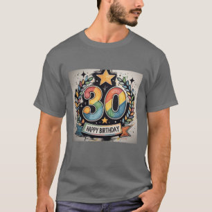 Happy 30th Birthday Colourful Laurel T-Shirt