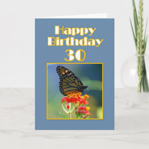 Happy 30th Birthday Monarch Butterfly Card