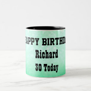 Happy 30th Birthday Personalised Two-Tone Coffee Mug