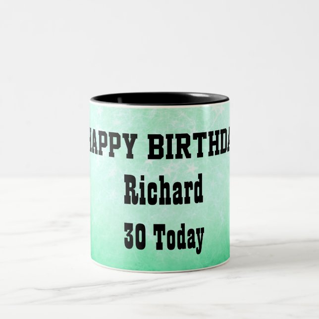 Happy 30th Birthday Personalised Two-Tone Coffee Mug (Center)
