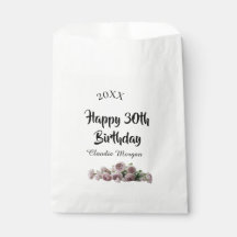 Happy 30th birthday pink white mauve floral name y