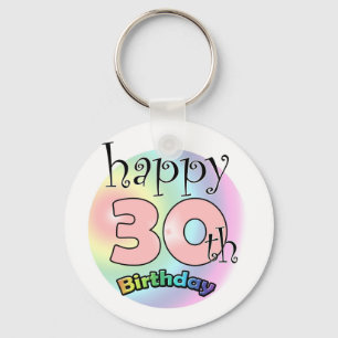 Happy 30th Birthday (roze) Key Ring