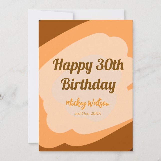 Happy 30th birthday rustic wooden Halloween fall b Invitation (Front)