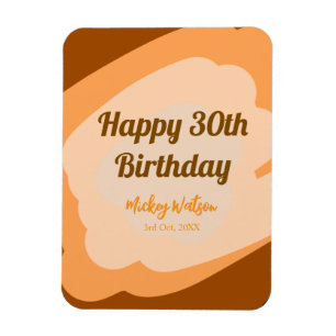 Happy 30th birthday rustic wooden Halloween fall b Magnet