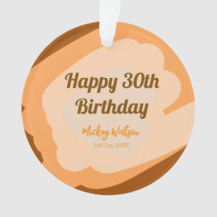Happy 30th birthday rustic wooden Halloween fall b Ornament