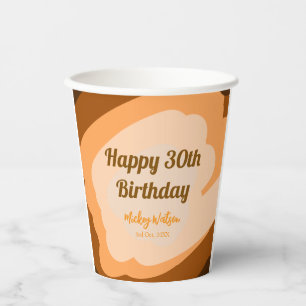 Happy 30th birthday rustic wooden Halloween fall b Paper Cups