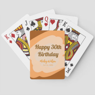 Happy 30th birthday rustic wooden Halloween fall b Playing Cards