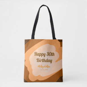 Happy 30th birthday rustic wooden Halloween fall b Tote Bag