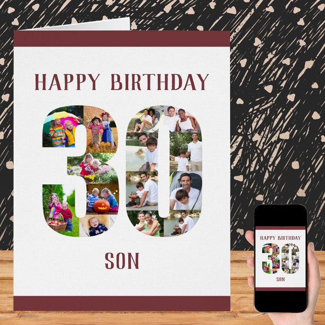 Happy 30th Birthday Son Number 30 Photo Collage (Creator Uploaded)