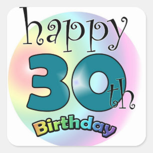 Happy 30th Birthday Square Sticker