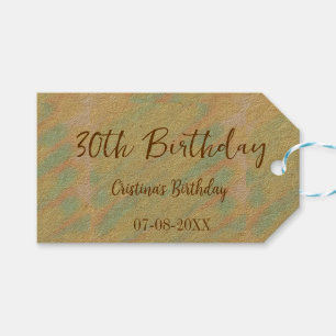 Happy 30th birthday yellow orange watercolor moder gift tags