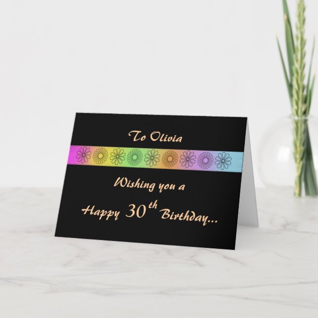 Happy 30th Customizable Birthday Card (Front)