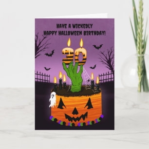 Happy 30th Halloween Birthday Spooky Cake Card