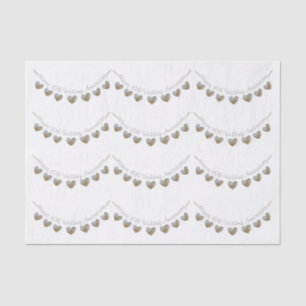 Happy 30th Wedding Anniversary pearl heart bunting Tissue Paper