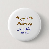 Happy 30th wedding anniversary royal blue golden s