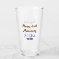 Happy 30th wedding anniversary royal blue golden s