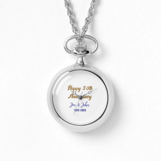 Happy 30th wedding anniversary royal blue golden s watch