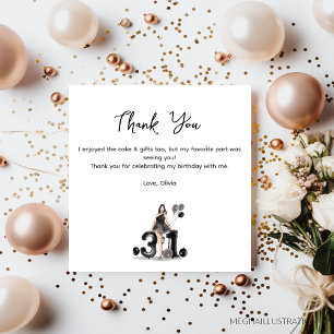 happy 31st birthday, thank you card