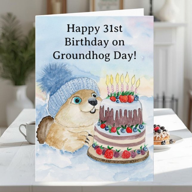  Happy 31st Groundhog Day Birthday  Card (Creator Uploaded)