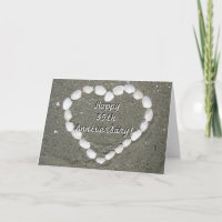 Happy 35th Anniversary Seashell heart card