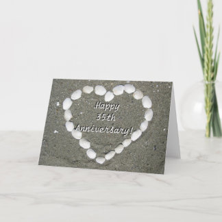 Happy 35th Anniversary Seashell heart card
