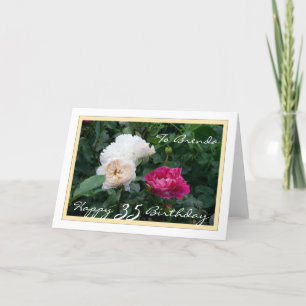 Happy 35th Birthday Customisable w/ Roses Card